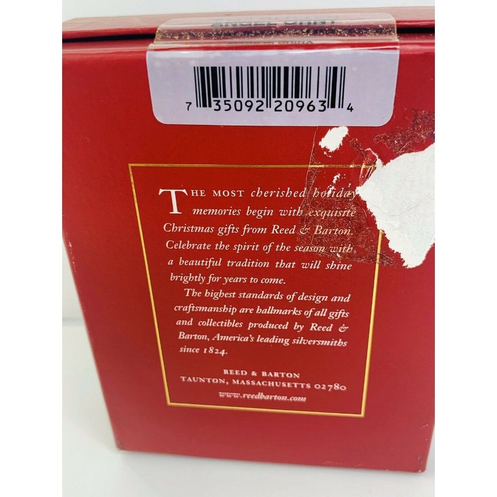 Rare NEW in Original Box REED & BARTON GLITTER ANGEL Christmas Ornament - Picture 7 of 7